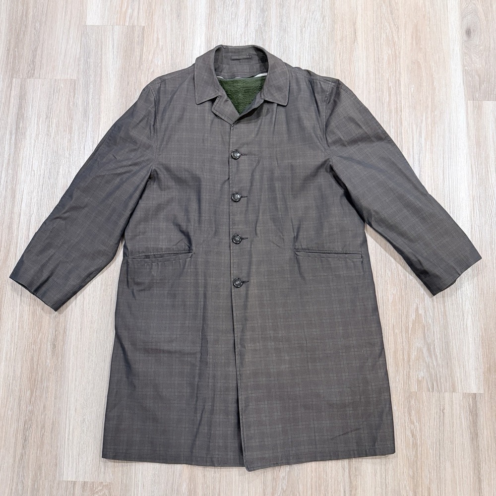 All Weather Water Repellent Trench Coat Domino Vintage USA Grey